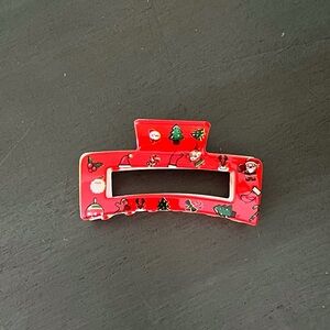 Santa Claus Christmas Tree Reindeer Gingerbread Holly 3" Lobster Claw Hair Clip